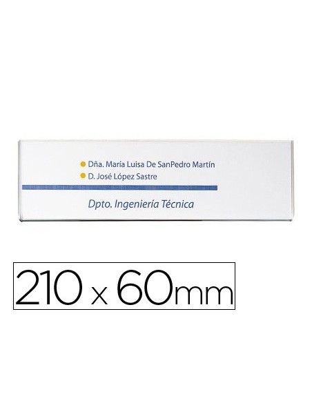 IDENTIFICADOR MURAL PORTANOMBRE ADHESIVO POLIESTIRENO TPTE.210X60MM