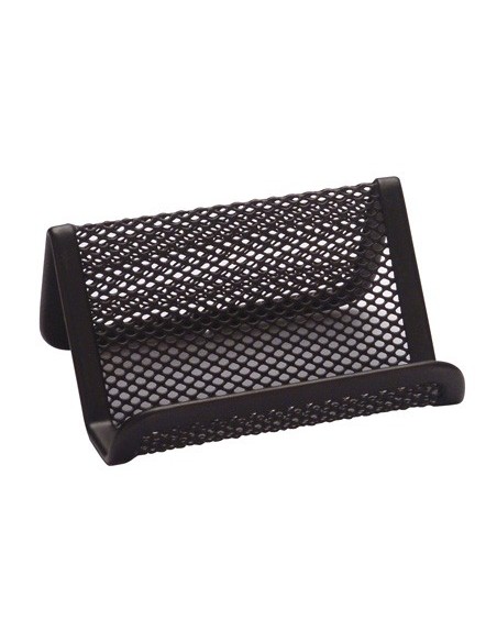 PORTATARJETA Q-CON.METALICO NEGRO 11X7,5X5 CM