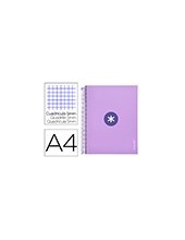 CUADERNO ESP. ANTARTIK A4 T.FORRADA 5MM 5B 4T. 120H. 100GR. LAVANDA 2
