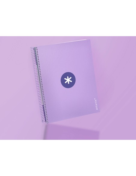 CUADERNO ESP. ANTARTIK A4 T.FORRADA 5MM 5B 4T. 120H. 100GR. LAVANDA