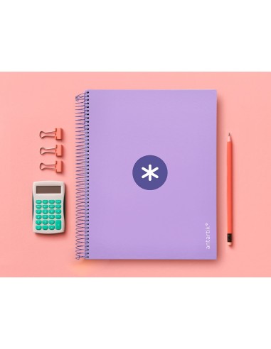 CUADERNO ESP. ANTARTIK A4 T.FORRADA 5MM 5B 4T. 120H. 100GR. LAVANDA