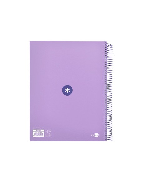CUADERNO ESP. ANTARTIK A4 T.FORRADA 5MM 5B 4T. 120H. 100GR. LAVANDA