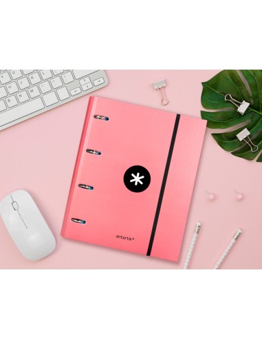 CARPETA RECAMBIO SOLAPA ANTARTIK A4 5MM FORRADA 4AN. 40MM CORAL