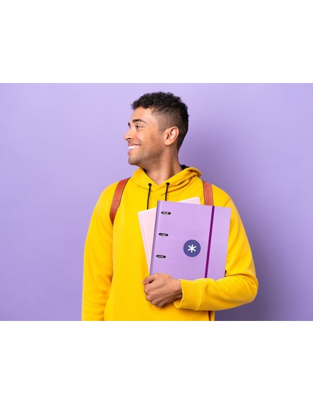 CARPETA RECAMBIO SOLAPA ANTARTIK A4 5MM FORRADA 4AN.40MM LAVANDA