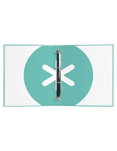 CARPETA ANTARTIK A4 FORRADA 4 ANILLAS 25MM REDONDAS MENTA