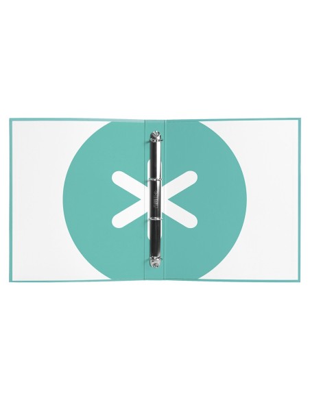 CARPETA ANTARTIK A4 FORRADA 4 ANILLAS 25MM REDONDAS MENTA