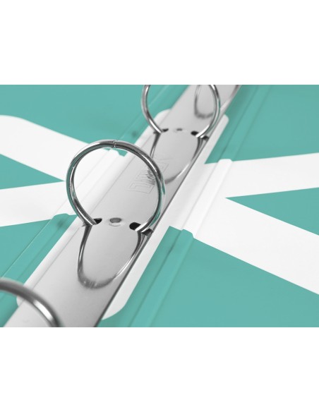 CARPETA ANTARTIK A4 FORRADA 4 ANILLAS 25MM REDONDAS MENTA