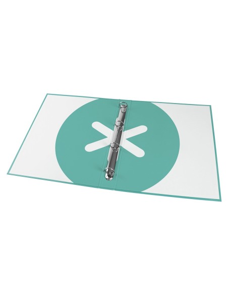 CARPETA ANTARTIK A4 FORRADA 4 ANILLAS 25MM REDONDAS MENTA