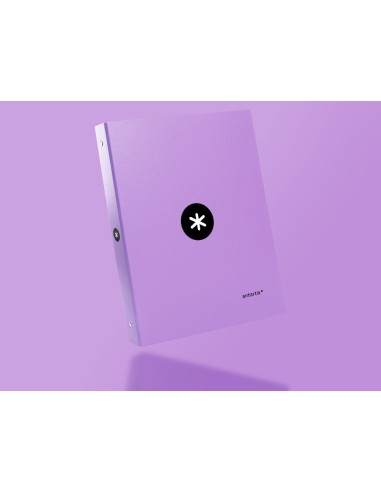 CARPETA ANTARTIK A4 FORRADA 4 ANILLAS 25MM REDONDAS LAVANDA