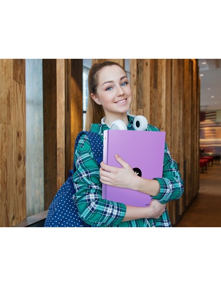 CARPETA ANTARTIK A4 FORRADA 4 ANILLAS 25MM REDONDAS LAVANDA