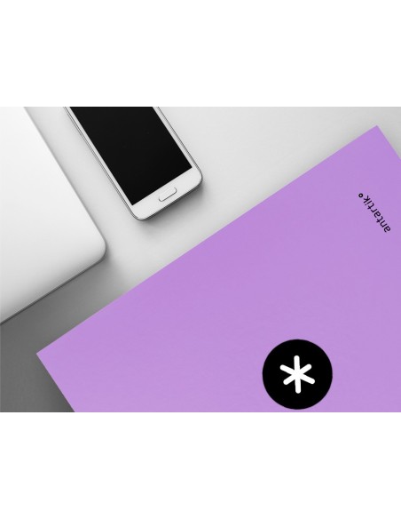 CARPETA ANTARTIK A4 FORRADA 4 ANILLAS 25MM REDONDAS LAVANDA