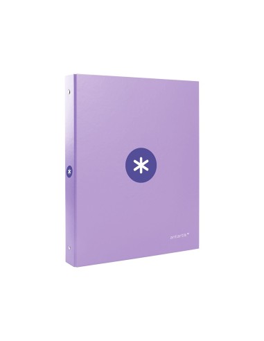 CARPETA ANTARTIK A4 FORRADA 4 ANILLAS 25MM REDONDAS LAVANDA
