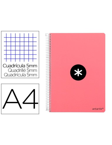 CUADERNO ESP. ANTARTIK A4 T.DURA 5MM 80H. 100GR. CORAL