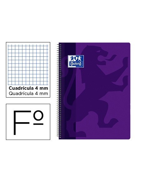 CUADERNO ESP. OXFORD SCHOOL FL. T.PP. 4MM 80H 90GR. SURT.