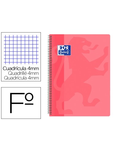CUADERNO ESP. OXFORD SCHOOL FL. T.PP. 4MM 80H 90GR. ROSA