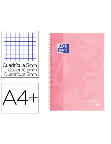 CUADERNO ESP. OXFORD SCHOOL A4+ T.EXTRA 5MM 80H. 90GR. FLAMINGO