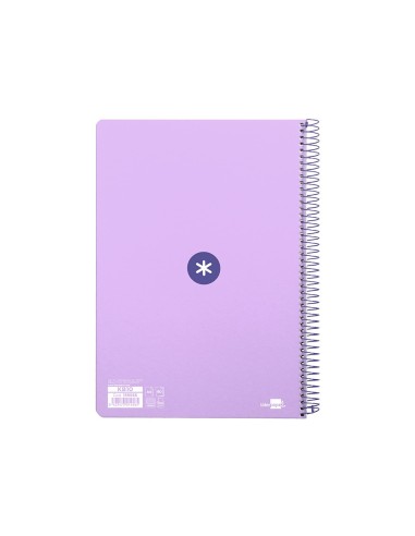 CUADERNO ESP.A4 ANTARTIK T.DURA 80H 100GR 4MM MARGEN LAVANDA
