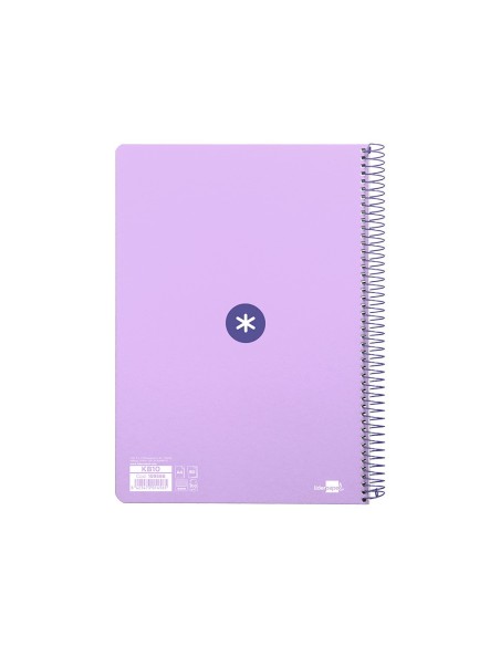 CUADERNO ESP.A4 ANTARTIK T.DURA 80H 100GR 4MM MARGEN LAVANDA