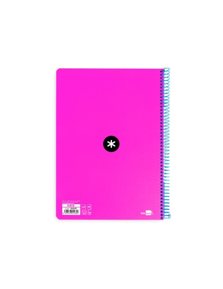 CUADERNO ESP.A4 ANTARTIK T.DURA 80H 100GR 4MM MARGEN ROSA FLUOR