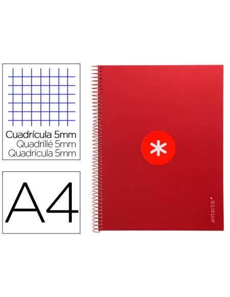CUADERNO ESP.A4 MICRO ANTARTIK T.FORRADA 80H 90GR.5MM 1B.4 TAL.FRAMB.