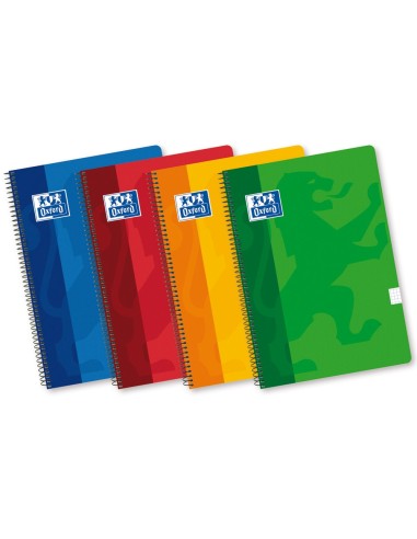 CUADERNO ESP. OXFORD FL. T.CARTON 4MM 80H. 90GR. SURT.