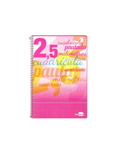 CUADERNO ESP. LIDERPAPEL FL. T.CARTON PAUTA 2.5MM 80H. 70GR.COL.SURT.