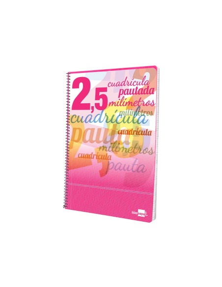 CUADERNO ESP. LIDERPAPEL FL. T.CARTON PAUTA 2.5MM 80H. 70GR.COL.SURT.