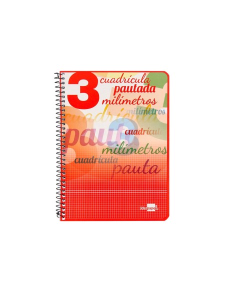 CUADERNO ESP. LIDERPAPEL A5 T.CARTON PAUTA 3MM 40H.70GR. COL.SURT.