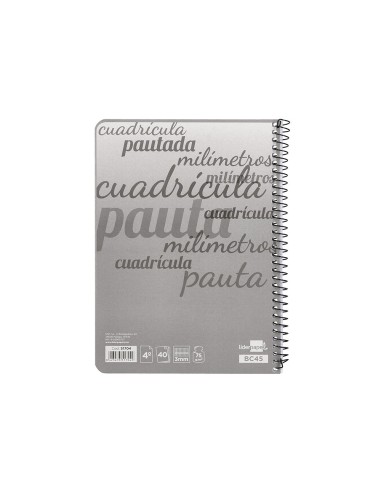 CUADERNO ESP. LIDERPAPEL A5 T.CARTON PAUTA 3MM 40H.70GR. COL.SURT.