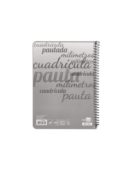 CUADERNO ESP. LIDERPAPEL A5 T.CARTON PAUTA 3MM 40H.70GR. COL.SURT.