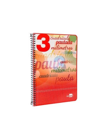 CUADERNO ESP. LIDERPAPEL A5 T.CARTON PAUTA 3MM 40H.70GR. COL.SURT.