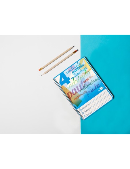 CUADERNO ESP. LIDERPAPEL A5 T.CARTON PAUTA 4MM 40H.70GR. COL.SURT.