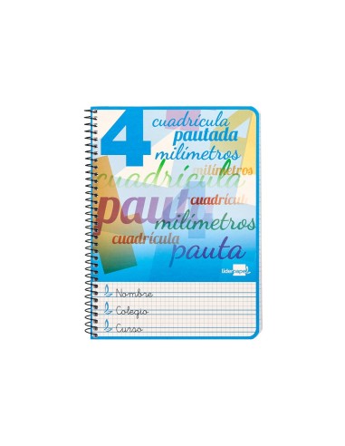 CUADERNO ESP. LIDERPAPEL A5 T.CARTON PAUTA 4MM 40H.70GR. COL.SURT.
