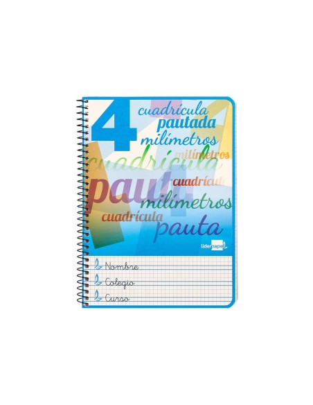CUADERNO ESP. LIDERPAPEL A5 T.CARTON PAUTA 4MM 40H.70GR. COL.SURT.