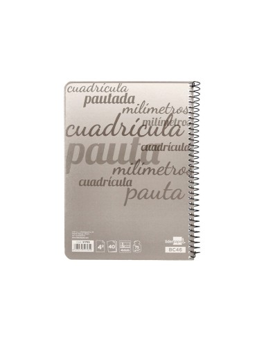 CUADERNO ESP. LIDERPAPEL A5 T.CARTON PAUTA 4MM 40H.70GR. COL.SURT.