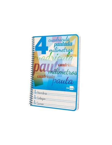 CUADERNO ESP. LIDERPAPEL A5 T.CARTON PAUTA 4MM 40H.70GR. COL.SURT.