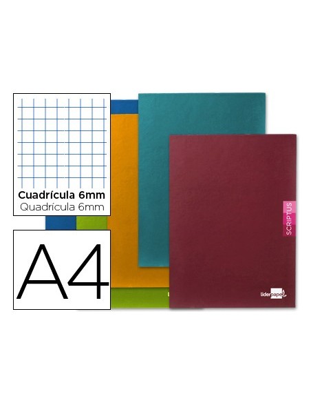 CUADERNO GRAP. SCRIPTUS A4 T.CARTON 6MM 48H 60GR. SURT.