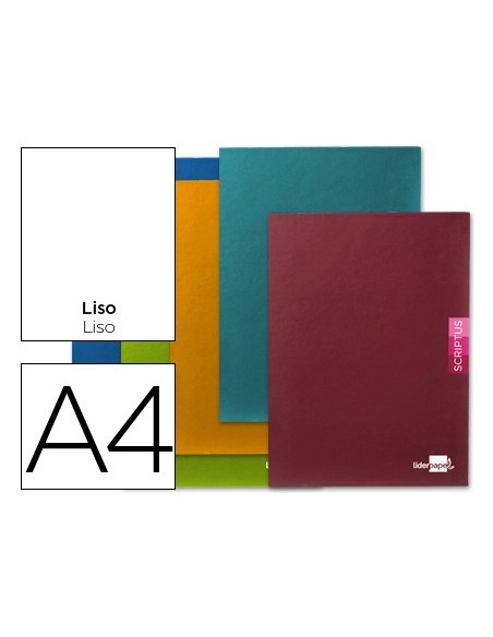 CUADERNO ENCOLADO SCRIPTUS A4 T.CARTON LISO 48H. 90GR. COL.SURT.