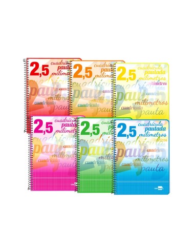 CUADERNO ESP. WRITE A5 T.BLANDA PAUTA 2.5MM 40H. 70GR. COL.SURT.