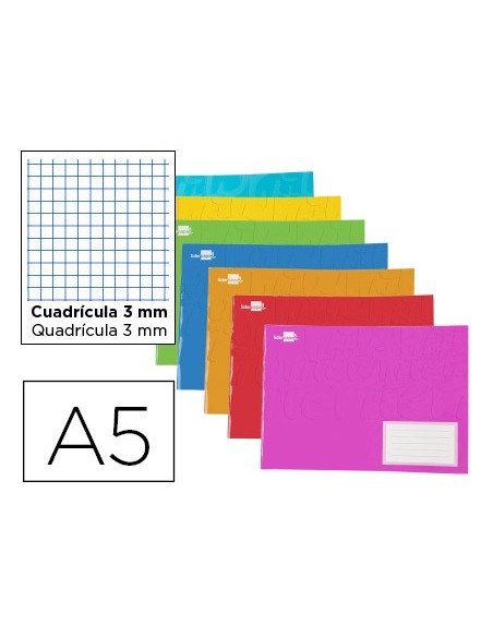 CUADERNO GRAP. WRITE A5 AP. T.CARTON 3MM 32H. 60GR. COL.SURT.