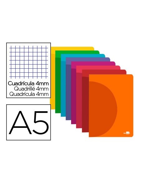 CUADERNO GRAP. 360 A5 T.PLASTICO 4MM 48H. 90GR. COL. SURT.