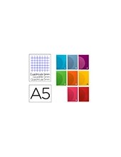 CUADERNO LIDERPA 360 T.DE PLAST.A5 48H. 90G/M2 5MM DOBLE MARGEN SURT. 2