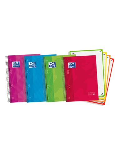 CUADERNO ESP. OXFORD A5 T.EXTRA 5MM 170H. 90GR. COL. SURT.