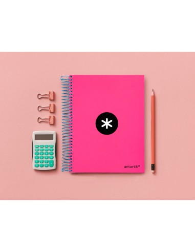 CUADERNO ESP. ANTARTIK A5 T.FORRADA MICRO 5MM 5B 6T.120H.100GR.ROSA
