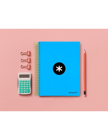 CUADERNO ESP. ANTARTIK A5 T.FORRADA MICRO LISO 5B 6T. 120H.100GR.AZ.