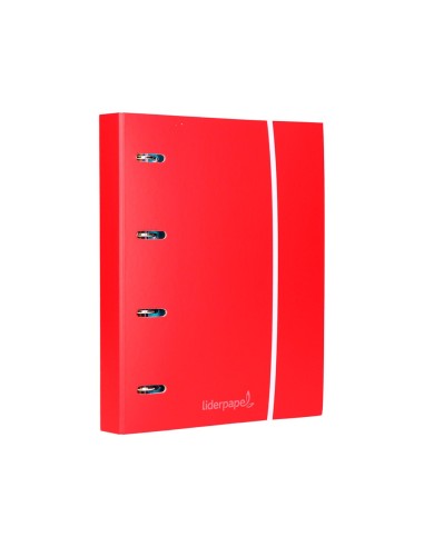 CARPETA RECAMBIO A4 CUADRO 5MM 120H.80 G FORRADA 4 ANILLAS 40MM RED