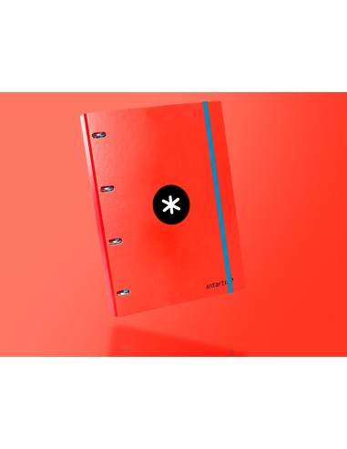 CARPETA C/RECAMBIO LIDERPAPEL ANTARTIK A4 5 MM.FORRADA 4 A. 25MM ROJO