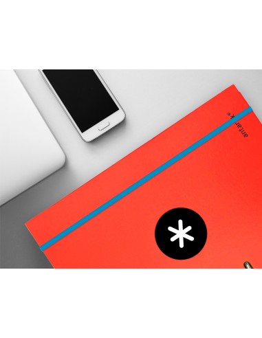 CARPETA C/RECAMBIO LIDERPAPEL ANTARTIK A4 5 MM.FORRADA 4 A. 25MM ROJO