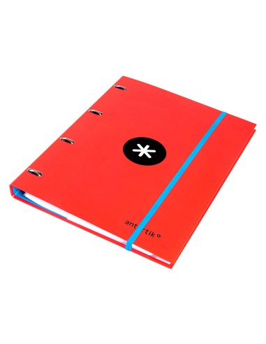 CARPETA C/RECAMBIO LIDERPAPEL ANTARTIK A4 5 MM.FORRADA 4 A. 25MM ROJO