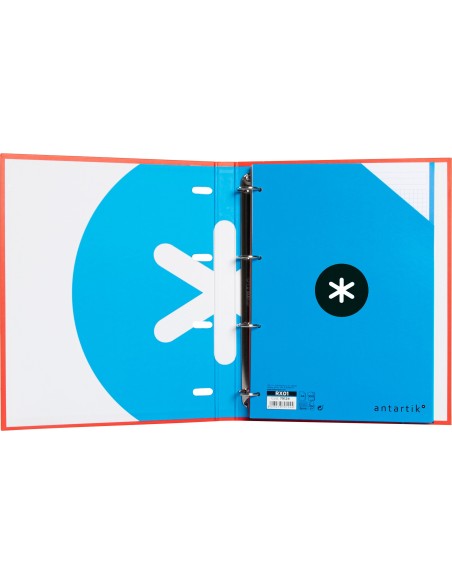CARPETA C/RECAMBIO LIDERPAPEL ANTARTIK A4 5 MM.FORRADA 4 A. 25MM ROJO